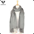 Mulheres de cor sólida liso cheque de algodão cachecol Shawl Wrap